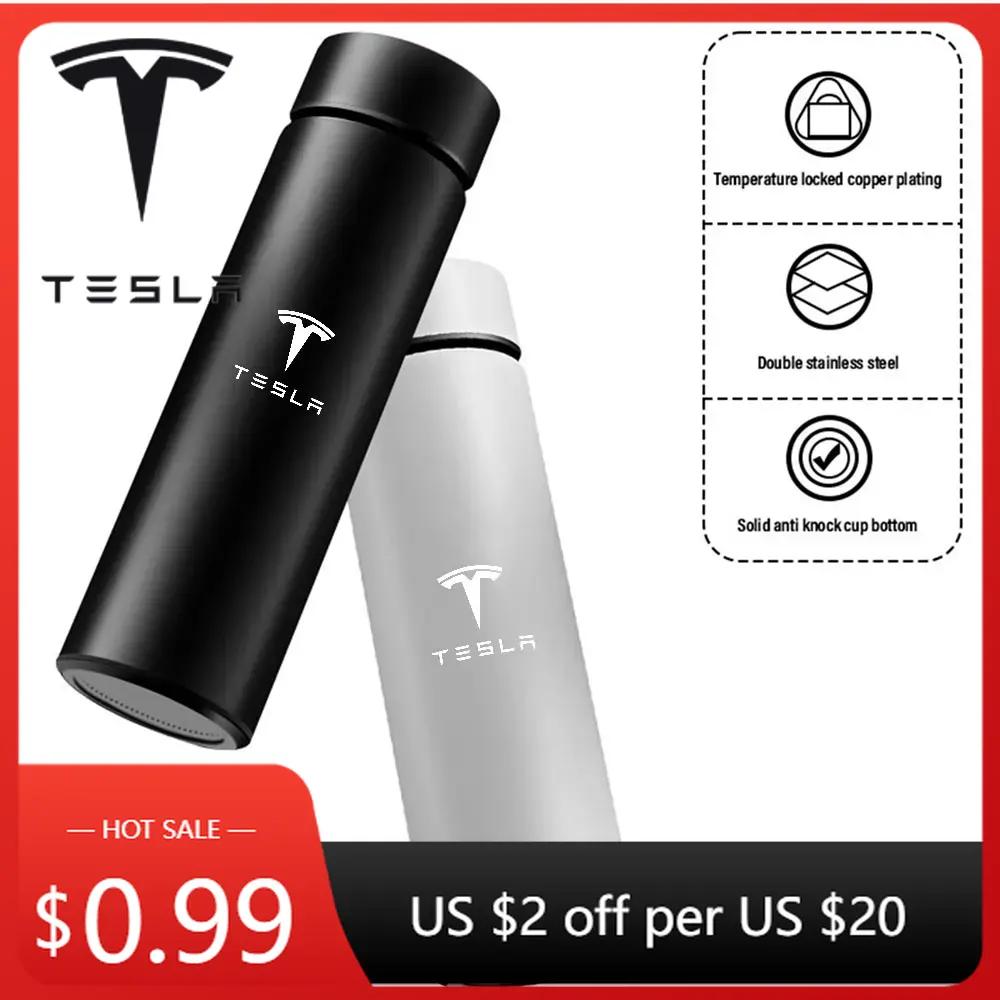 Adesivo per Auto Emblema Auto Tesla Borraccia Intelligente Termos in Acciaio Inossidabile Display Temperatura Tazza Ermetica Per Tesla Model 3 Model b
