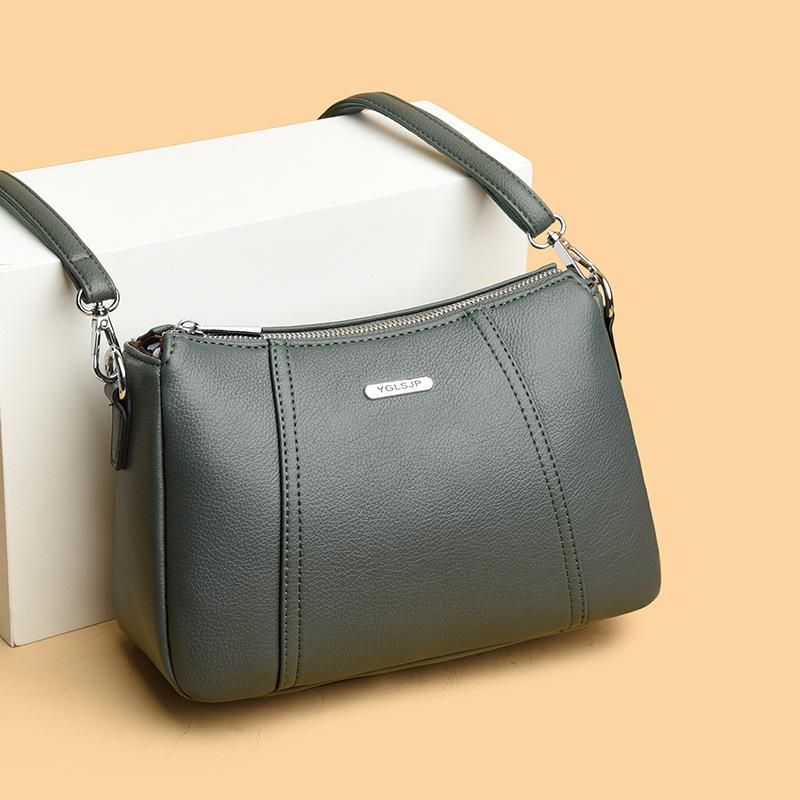 Women's Bag Crossbody Bag Urban Simple Soft Leather Single-shoulder Bag Middle-aged Mom Bag