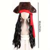 Synthetic Black Long Curly Wig Pirate Captain Cos Wig Cosplay Wig