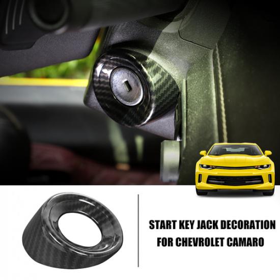 Carbon Fiber Start Key Socket Cover Trim Accessories For Chevrolet Camaro 10-15