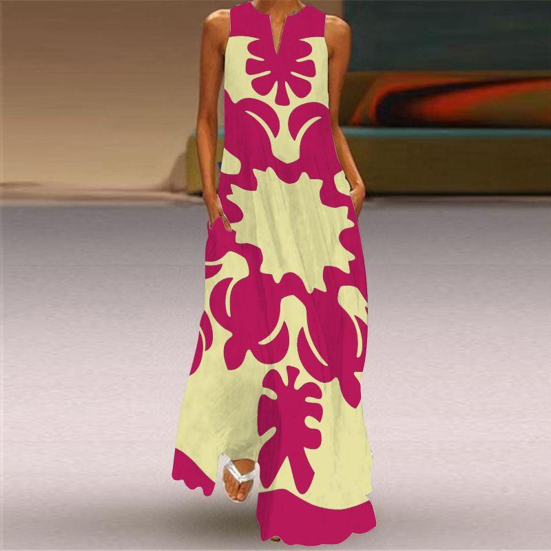 Dress Women 3D Print Peacock Dragon Big Elephant Horse Tiger Lion Animal Pattern Sleeveless Maxi Dress