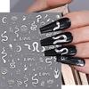 1Pcs 3D Metal Silver Bowknot Nail Art Sticker Exquisite Ribbon Self-Adhesive Nails Decals Y2K Bow Slider DIY Manicure Accesories