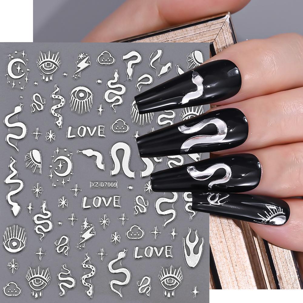 1Pcs 3D Metal Silver Bowknot Nail Art Sticker Exquisite Ribbon Self-Adhesive Nails Decals Y2K Bow Slider DIY Manicure Accesories
