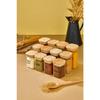 12 Pcs Acrylic Spice Storage Container With Wooden Lid 200-250-300 Ml Jar With Label