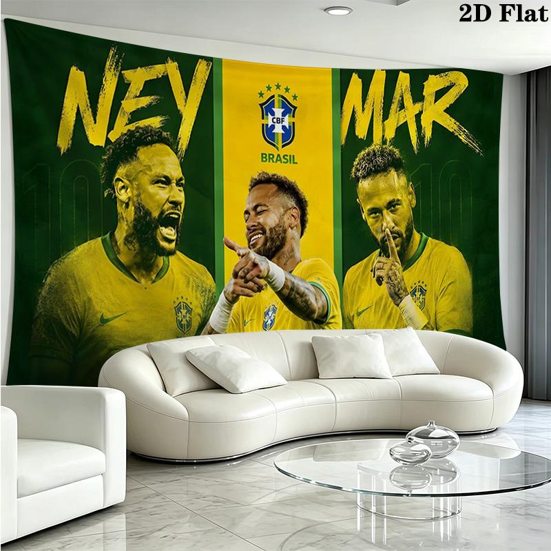 Neymar Jr Nástěnná tapiserie Estetické závěsné dekorace na zeď Tištěná látková přikrývka Dekorativní tapiserie pro ložnici Obývací pokoj Domácí dekorace 180cm x 230cm