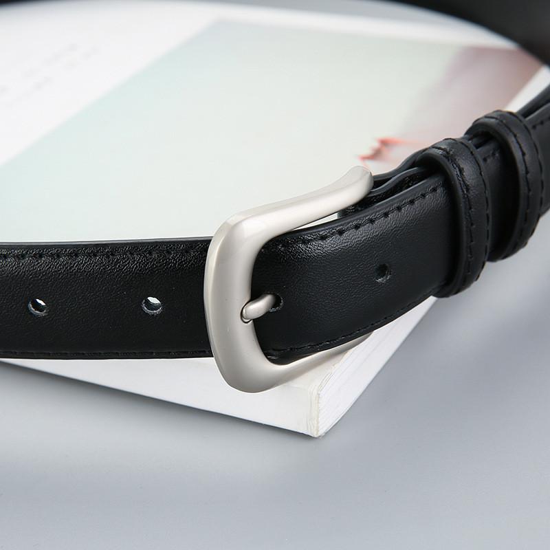Vintage Leather Belt For Women And Men With Metal Pin Buckle And Twolayer Cowhide For Casual Dress