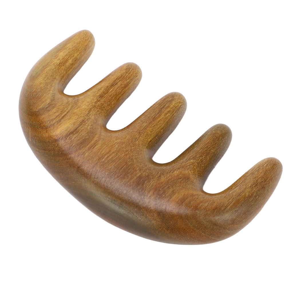 Scalping Massage Comb Handheld Green Sandalwood Massager Wide Tooth Scalping Massage Comb