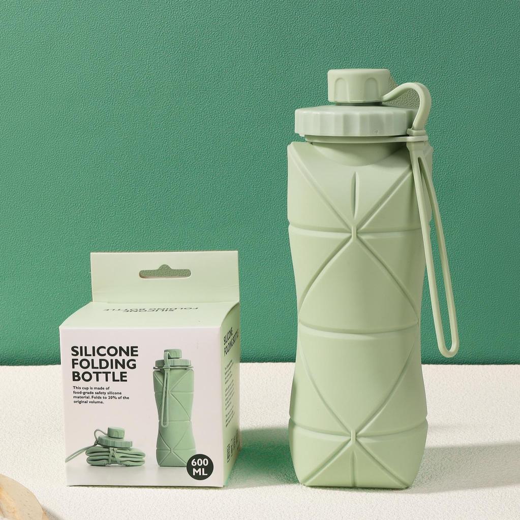 Durable, Foldable Silicone Sports Water Bottle - Portable, Drop-proof Large Capacity