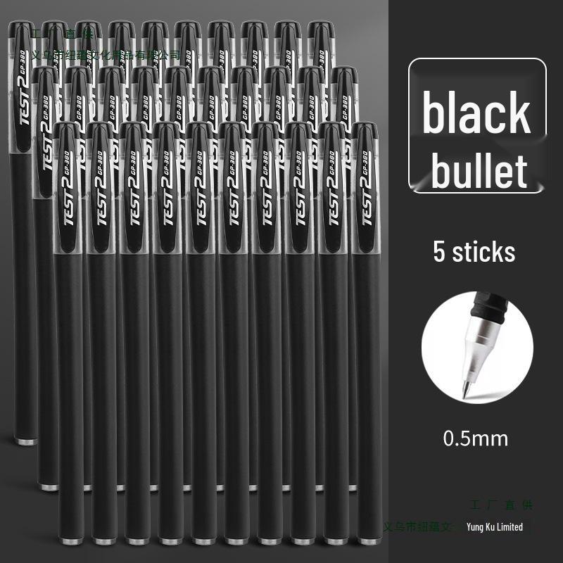 500 Neutral Exam Pens: Student 0.5mm Black Carbon Water-based Sign Pens with Refills