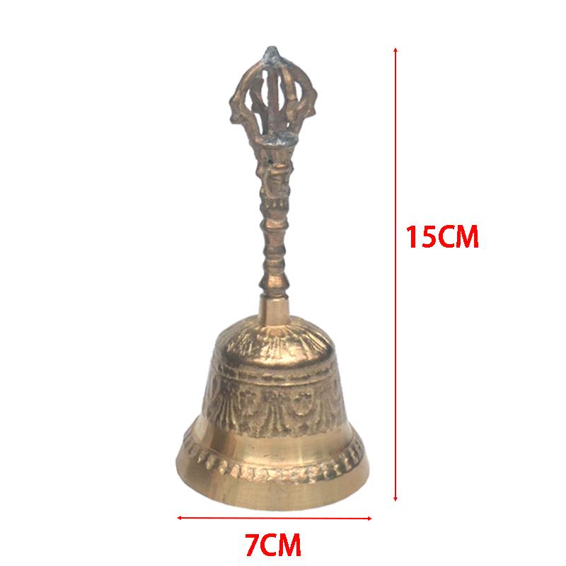 Brass Bells Retro Wind Chimes Tibetan Meditation Hand Bell Sound Healing Buddhist Decoration Children'S Percussion Instruments