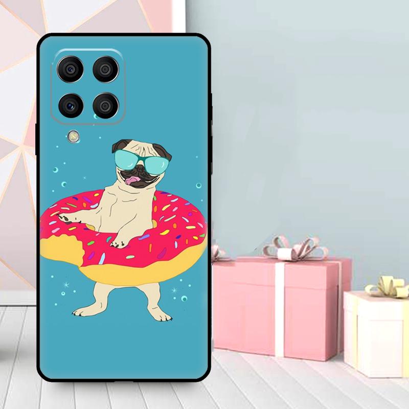 Funny Cartoon Pug Case For Samsung Galaxy M06 M11 M31 M14 M34 M54 M12 M32 M52 M15 M13 M16 M36 M56 M53 M35 M55