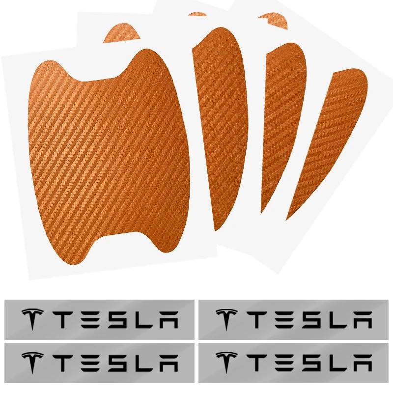 bfxhr7 8Pcs Car Door Bowl Handle Protector Stickers Anti-scratch Film for Tesla Juguete Coil 4 Model 3 2022 Y X S Cc3 Car Accessories