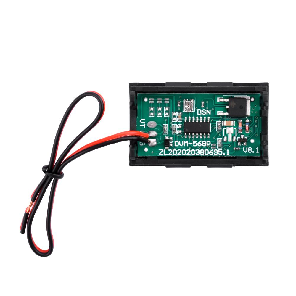 DC 5-120V Mini Voltmeter Blue LED Digital Display Panel Voltage Meter 2 Wire 3-Digit 0.56 Inch for Motorcycle Battery Monitor