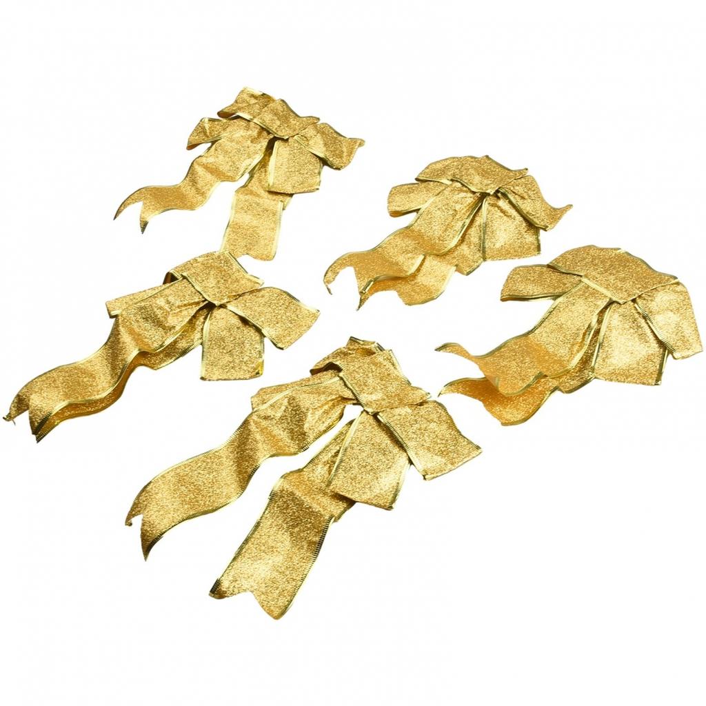 Vibrant Christmas Bow Decoration Ornament for Dressing Up Your Tree Pack of 5