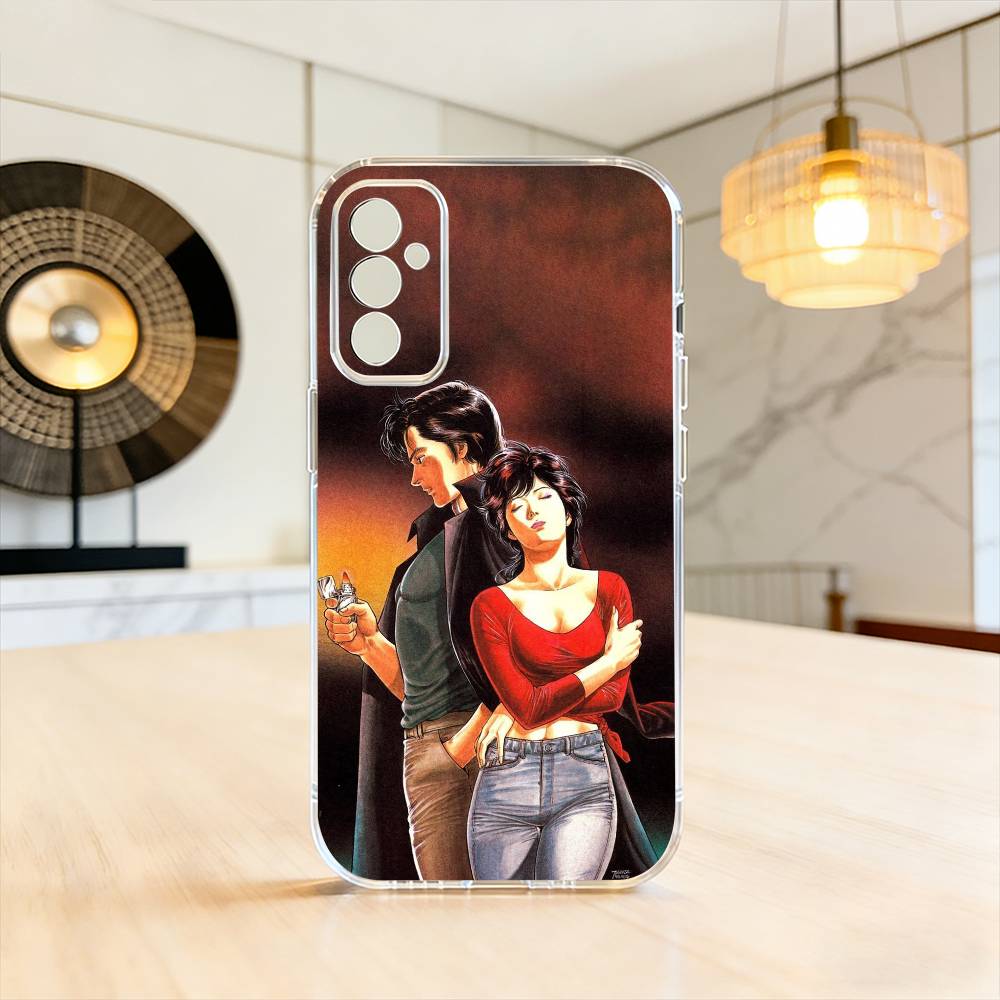 R-Retro City Hunter Comic  Phone Case For SamsungA10,12,20,21S,30,31,40,50,51,52,70,71 Transparent Cover