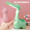 Alpaca Small Table Lamp LED Soft Light Adjustable Brightness USB Powered Folding Design Portable Desk Lamp with Pen Holder