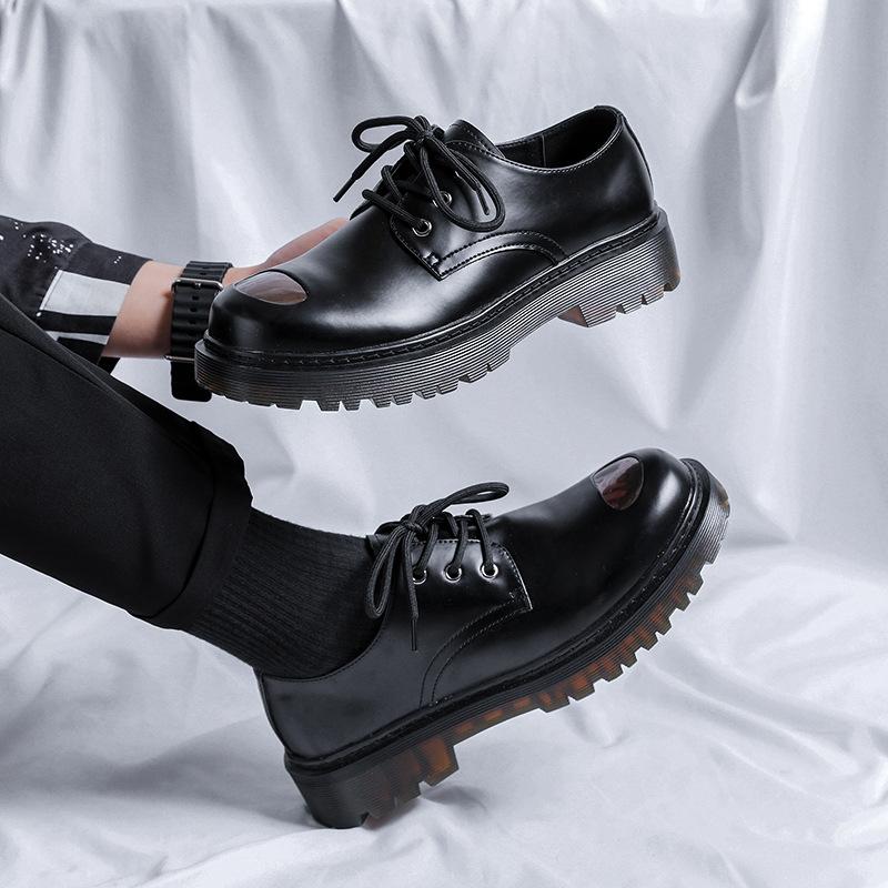 Niche Design Sense Derby Shoes Men's 2025 Low-top Platform Personality Martin Shoes Trend Internet Celebrity 59005-R