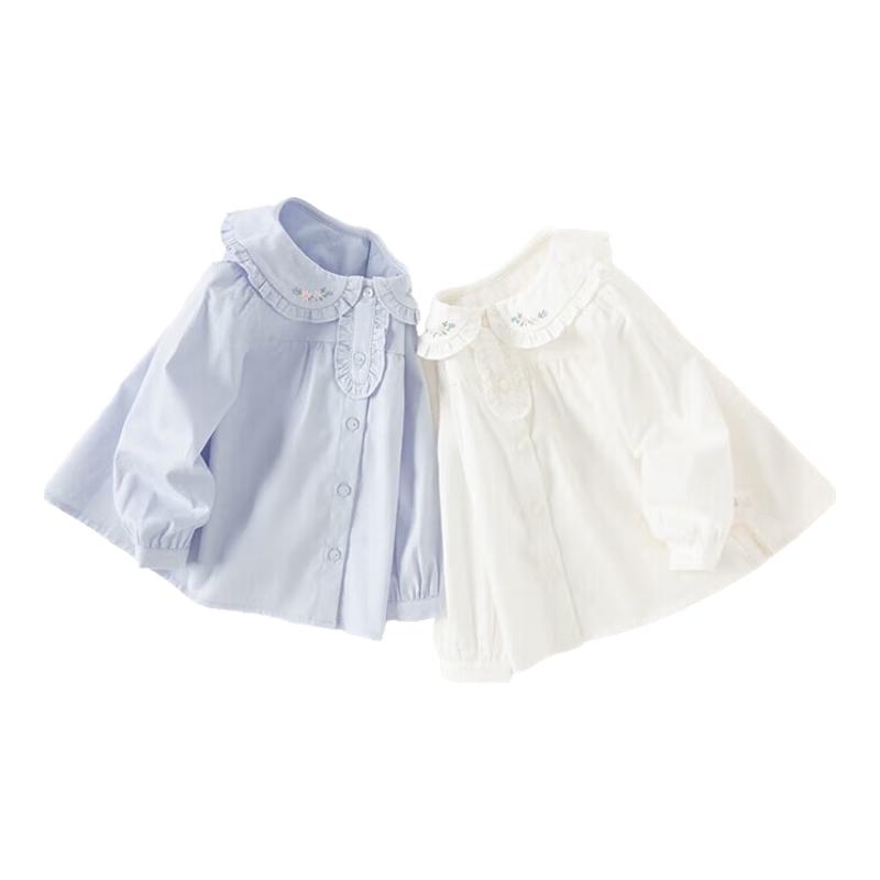 David Bella Girls' Long-Sleeved Cotton Shirt