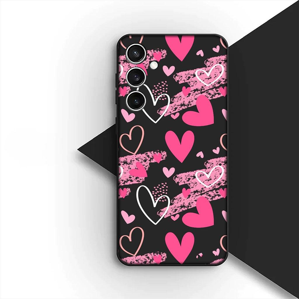Phone Cover for Xiaomi Redmi Note 14 13 Pro Plus ProPlus 14C 13c Pro+ 5G Soft Silicone Case Star Dark Red Heart Love