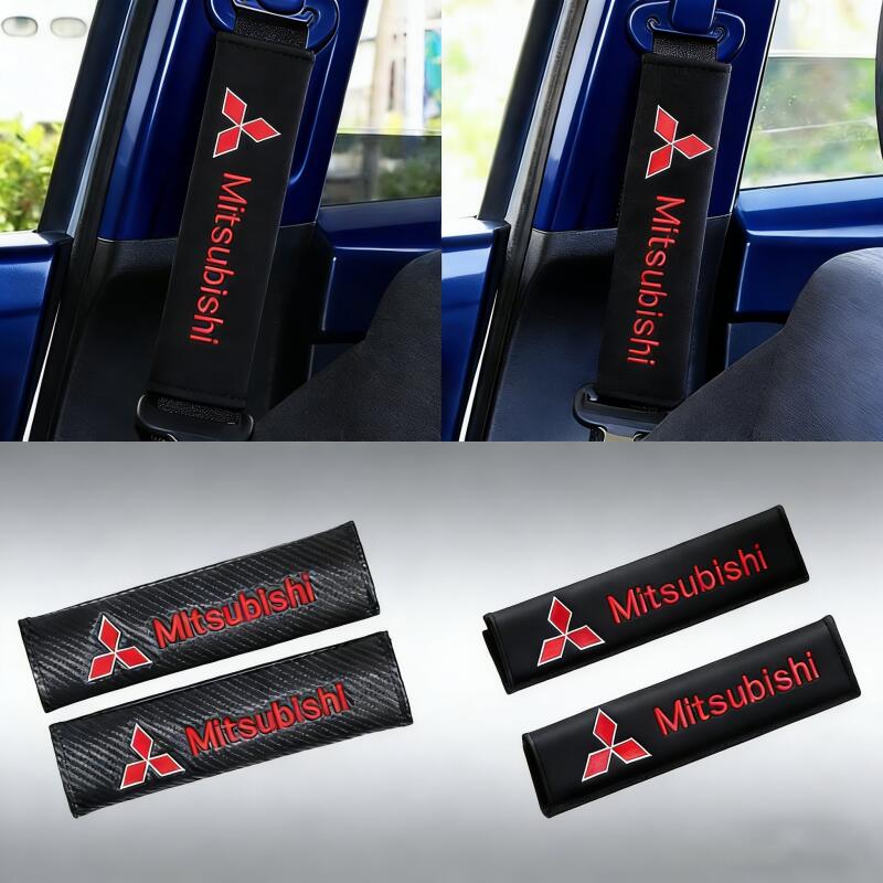 2 Stück Kohlefaser-Schutzhülle für Mitsubishi Asx Lancer Outlander Pajero Ralliart Baumwolle Auto-Styling-Zubehör