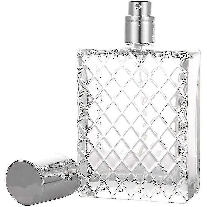 Quadratische Flasche, Quadratische Klare Glasflasche Zum Selbstbefüllen, Mit Parfümzerstäuber - RIpj