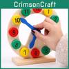 Wooden Educational Geometry Shape Clock With Manual Numbers For Kid Learning And Cognitive Development