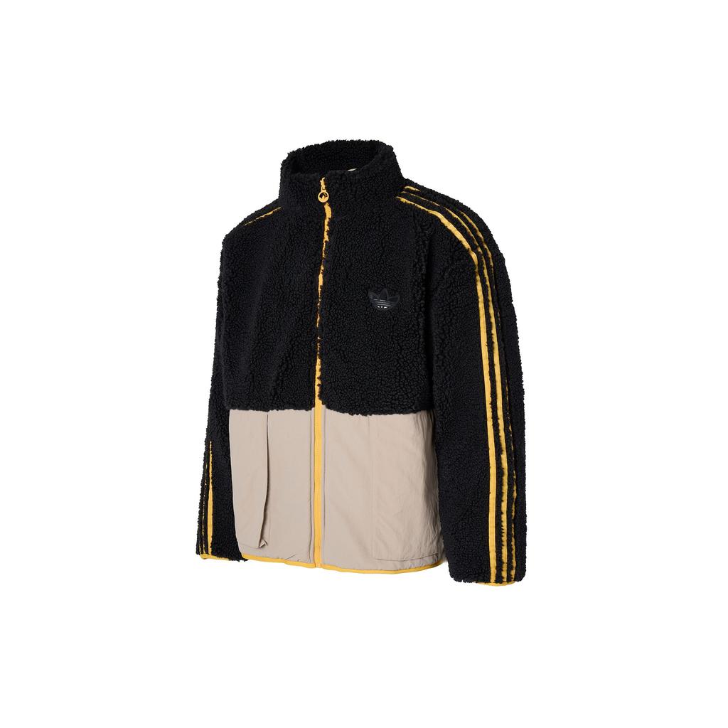 Adidas Originals Trefoil FW22 Embroidered Logo Stand-Collar Fleece Jacket Unisex Jacket Black HY1376