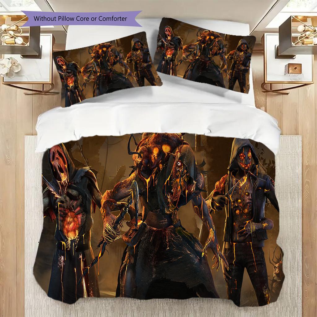 Chainsaw Horror Bedding (1 * duvet cover + 2 * pillowcase, without core) 2D Flat Soft and comfortable Bedding set Christmas birthday gift