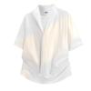 Plus Size Plus Size Solid Color Short-sleeved Men's Thin, Cool And High-end American Shirt Jacket