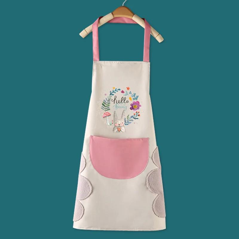 Women'S Kitchen Apron Men'S Household Kitchen Apron Wipeable Waterproof And Oil-Proof Table Vegetable Female Baking Accessories