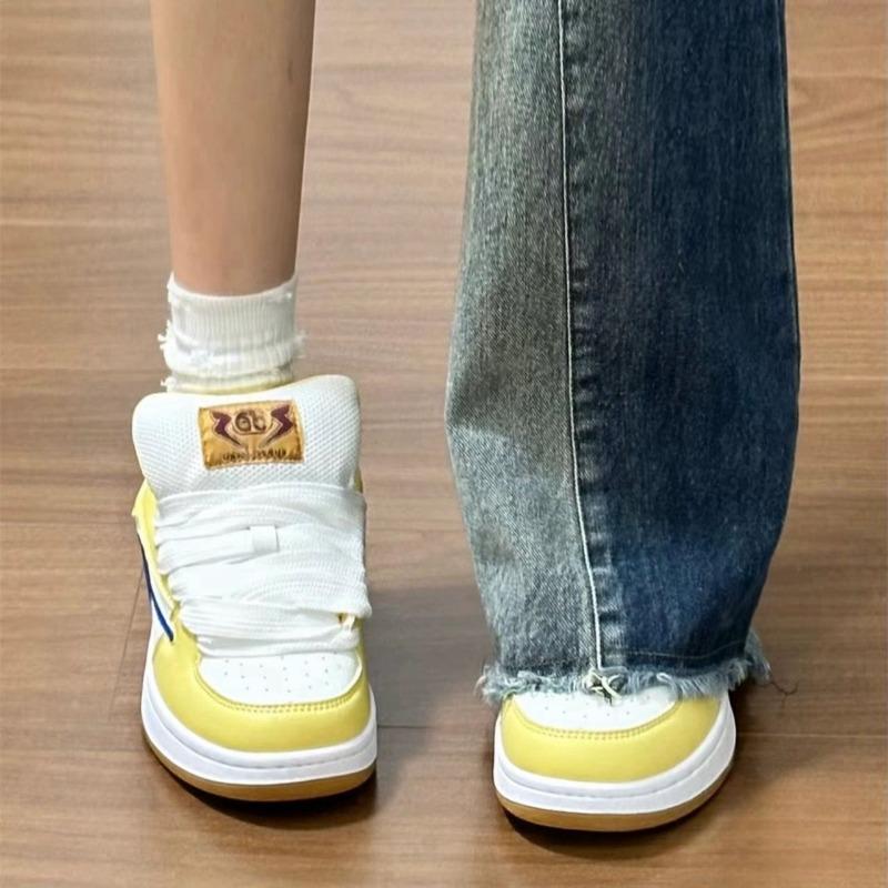 

Zhao Ruth Yellow Lightning Bread Shoes Women s New Spring and Autumn Versatile Casual Sports Skateboard Shoes Women s Shoes 40 жёлтый