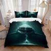 3pcs Giant Shark Duvet Cover Set with One Quilt Cover and Two Pillowcases (No Core) - Anime Cartoon Design, Perfect for Bedroom and Guest Room Decorat