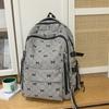 Bow Print Corduroy Backpack Casual Fashion Daily Bag Large Capacity School Bag for Students Minimalist Design Commute Travel with Tassel Accents