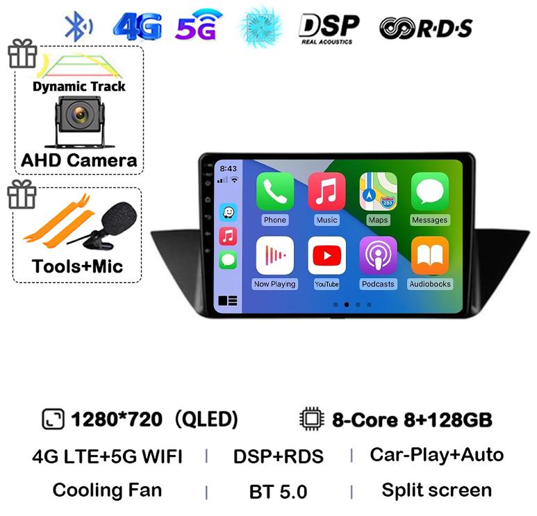 10"Android 14 Auto CarPlay For BMW X1 E84 2009 2010 2011 2012 Car Radio Multimedia Video Players Gps Navigation Stereo Head Unit