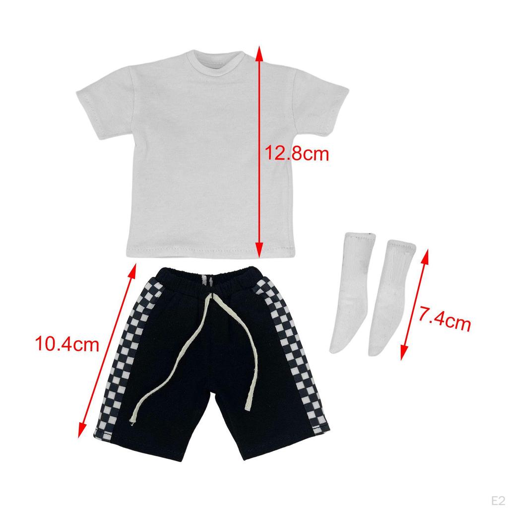 1/6 Scale 12in Doll Clothes Short Sleeve Kids Pretend Playset Decoration Accessory Decor