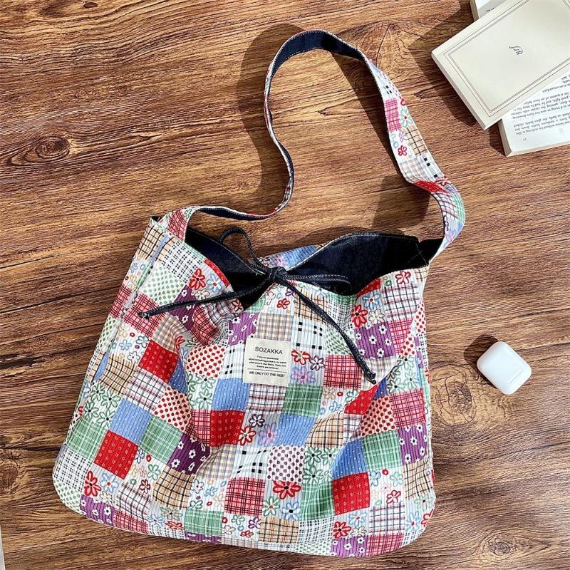 

51 spring and summer new retro double-sided messenger bag shoulder bag large-capacity shopping bag