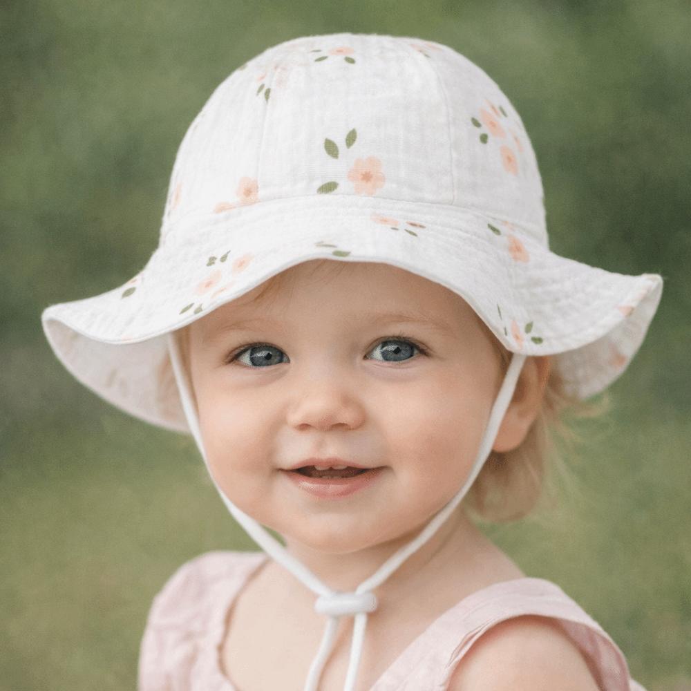 Wide Brim Children Fisherman Hat Cotton Kids Sun Cap Toddler Floral Print Baby Bucket Hat Outdoor