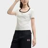 FILA X MAISON KITSUNE Original Fashion Casual Letter Slim Fit Short Sleeve T-Shirt Women T-Shirts Cloud-White F11W529108F-WT