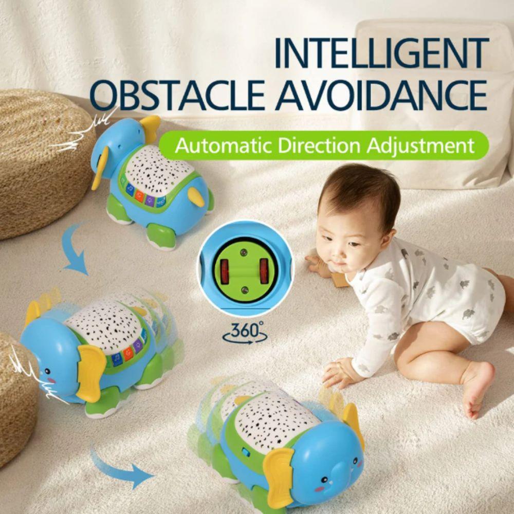 Colorful Light Up Crawling Elephant Timer Function Baby Crawling Toys Baby Development