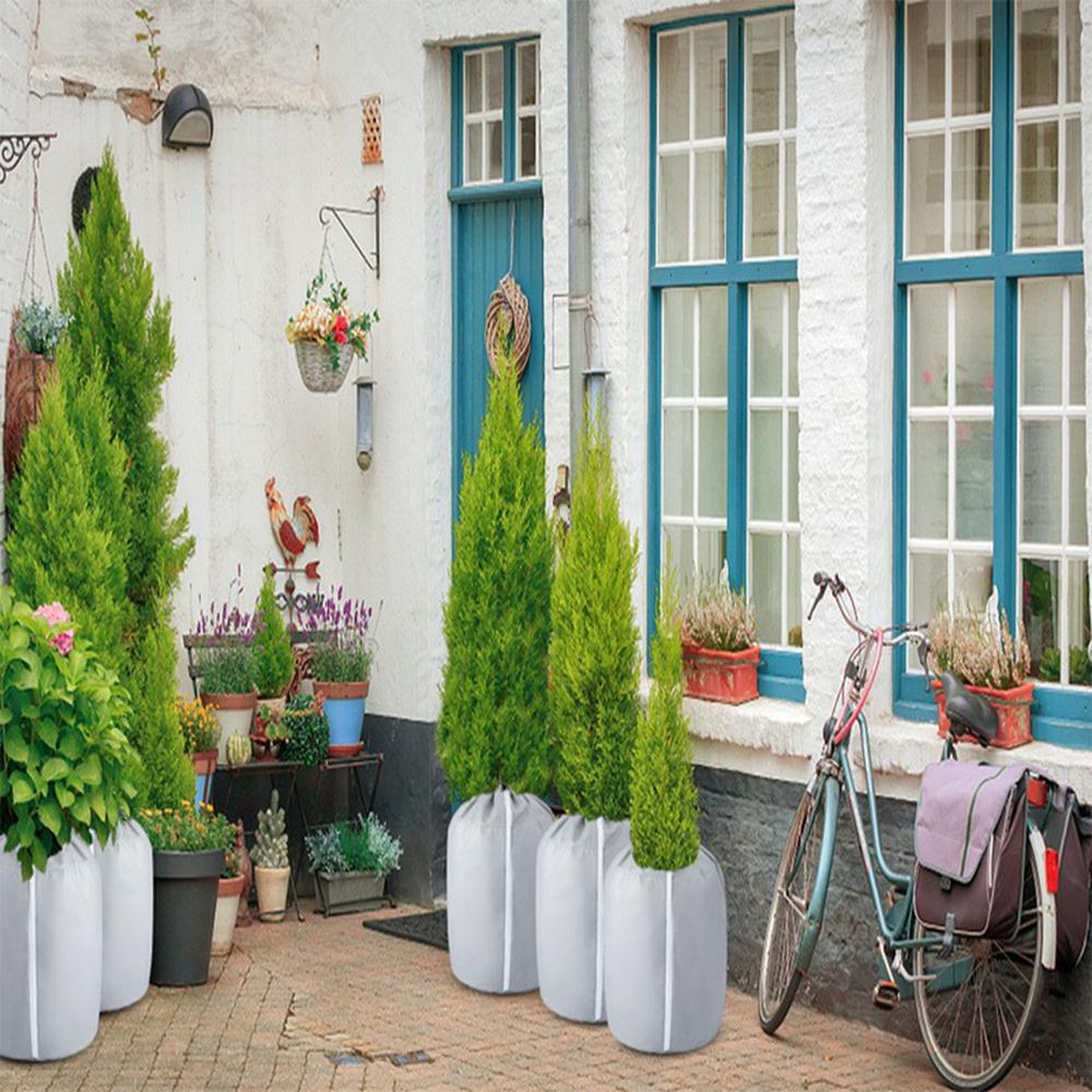 45x50cm Winter Plant Pot Protection Bag Flower Pot Cover with Drawstring and Zipper