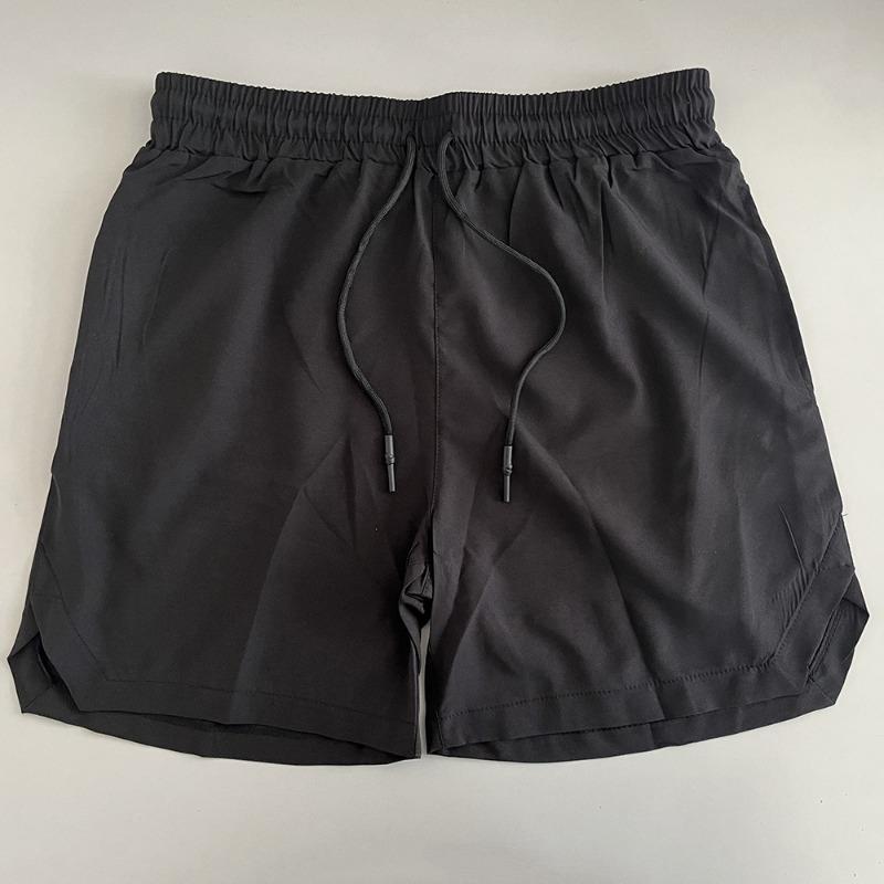 Men Solid Quick Dry Shorts Elastic Waist Drawstring Casual And Gym Wear S