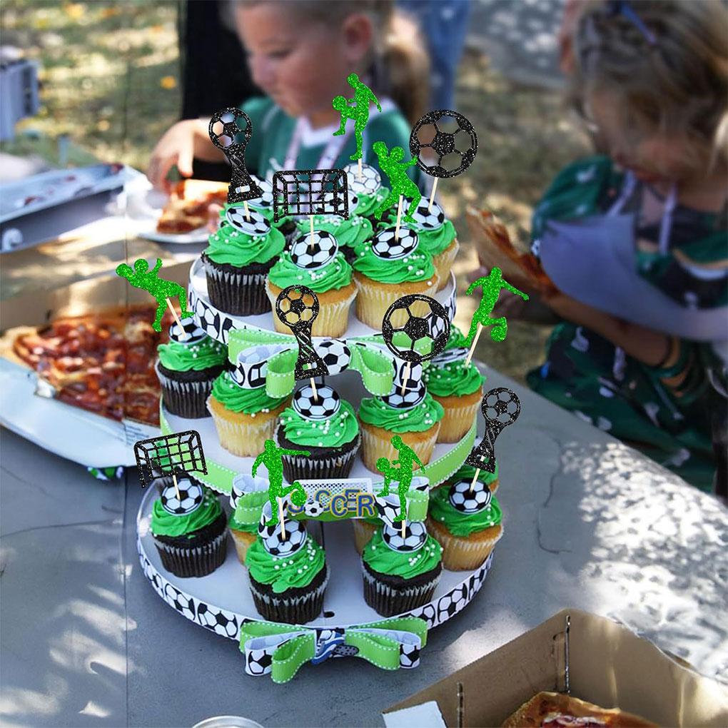 Fußball-Cupcake-Topper für Geburtstagsparty Dekoration Fußball-Cupcake-Topper Cupcake Picks