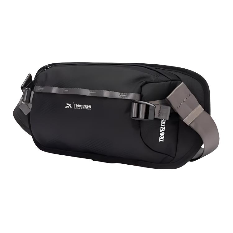 New Anta China National Geography, Collaboration Outdoor Collection Polyester Fanny Pack Men's Black 192526131-1