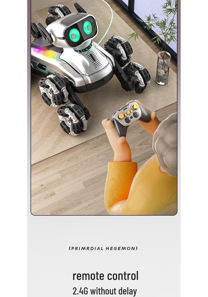 Smart Robot Dog Toy: Eight-Wheel Stunt Mechanical Pet with Remote & Watch Control