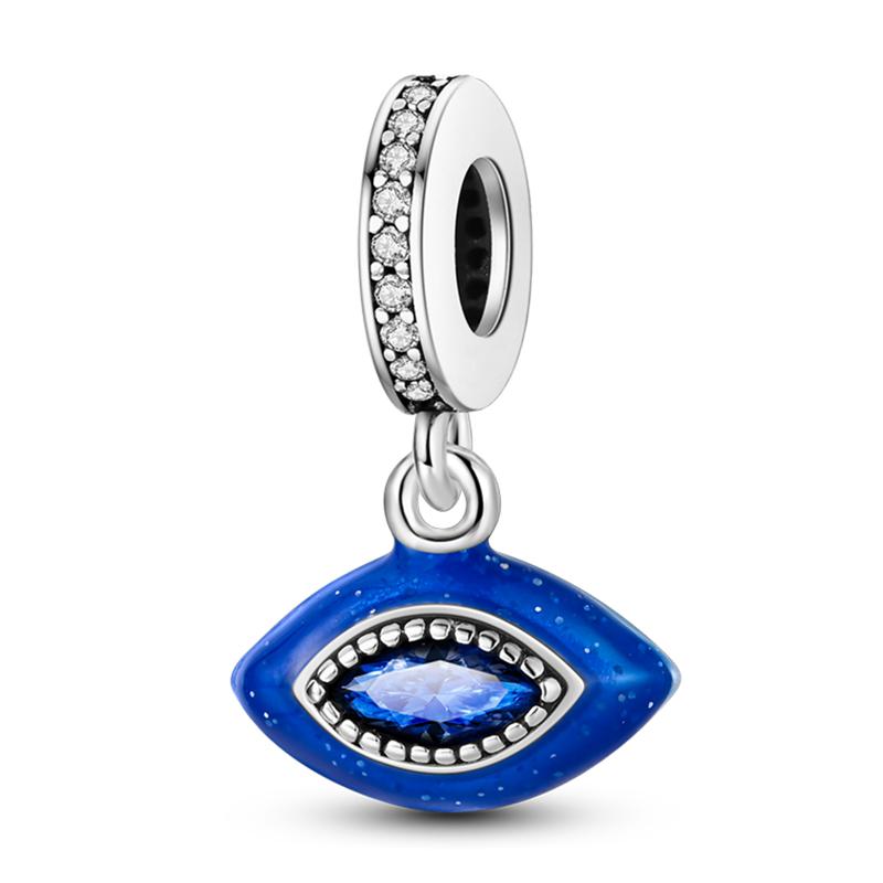 100% Rame Zircone Scintillante Occhio del Diavolo Occhio di Horus Auguri Migliori Portafortuna Perline Adatte a Braccialetti da 3 mm Gioielli Fai da Te