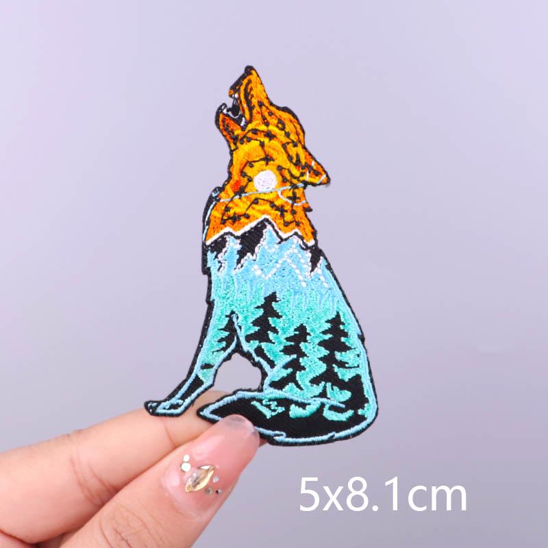 Wilderness Patch Mountain Patches Iron On Clothes River Embroidered Patches For Clothing Stripe Stickers On Clothes Hook Loop