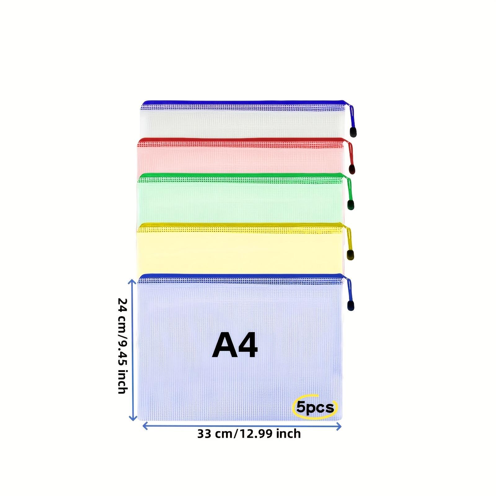 

A4 Waterproof PVC Art Storage Bag with Zipper, Extra Large Capacity Data and Drawing Organizer with Color Grid Design