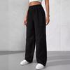Fall Winter New Women's Loose Waist Elastic Waist Work Pants Corduroy Wide Leg Straight Leg Casual Pants