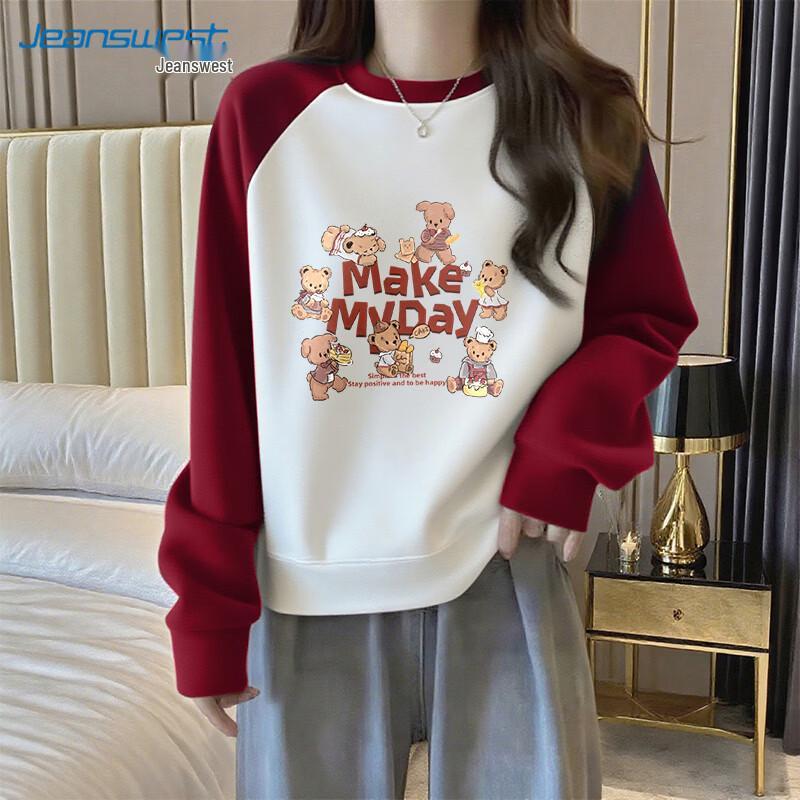 Jeanswest Women s Colorblock Crewneck Sweatshirt S