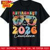 Funny Retireunisext Class Of 2026 Countdown In Progress Teacher T Shirt Vintage Fashion Slightly Graphic Homme Stylish